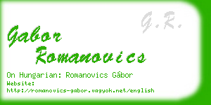 gabor romanovics business card