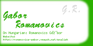 gabor romanovics business card